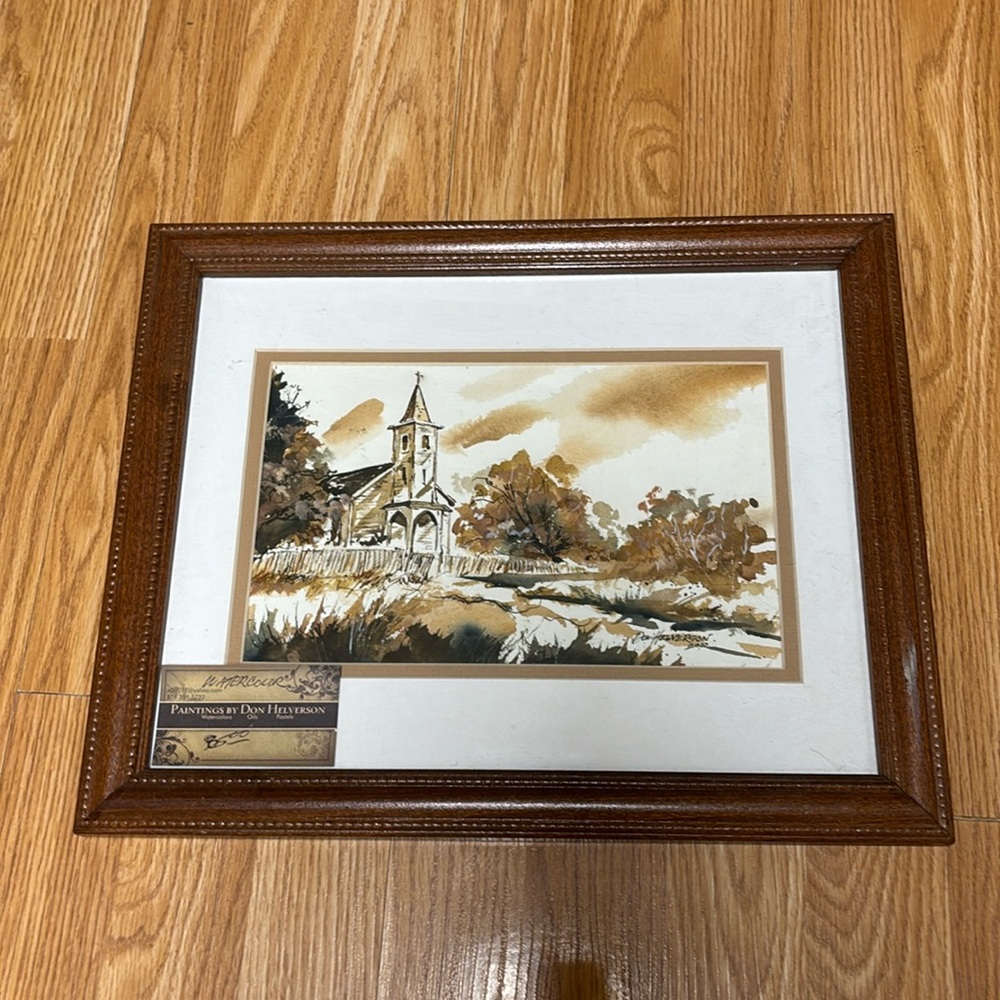 Stunningly Beautiful Fall Scene Framed  11X13 Watercolor signed by Don Helverson